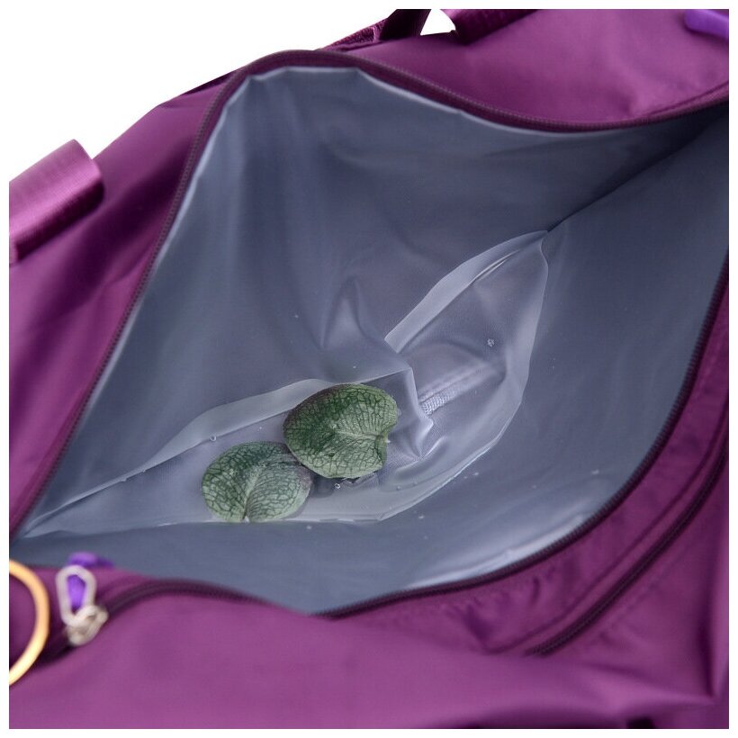 Спортивная сумка JUST FIT (Фиолетовая) дорожная женская мужская через плечо для фитнеса ручная кладь отделение под обувь - фотография № 6