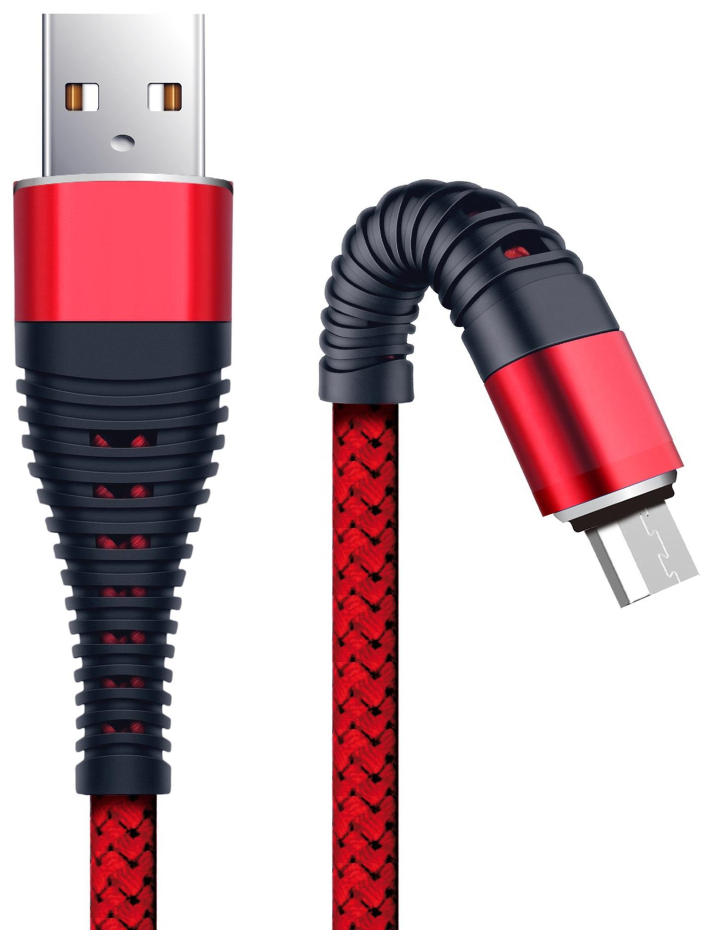 Кабель BORASCO Fishbone, micro USB B (m), USB A(m), 1м, красный [50183] - фото №3