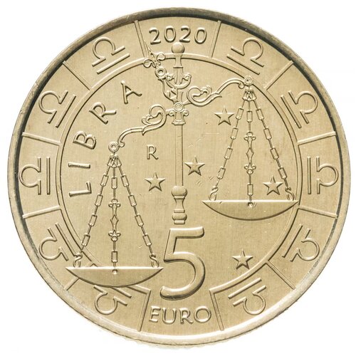 монета 5 евро овен знаки зодиака сан марино 2018 unc Монета 5 евро Весы. Знаки зодиака. Сан Марино, 2020 г. в. Состояние UNC (из мешка)