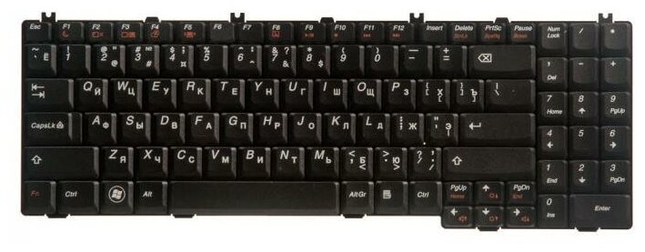 Клавиатура для ноутбука Lenovo G550, B550, B560, V560, G555 черная, Гор. Enter