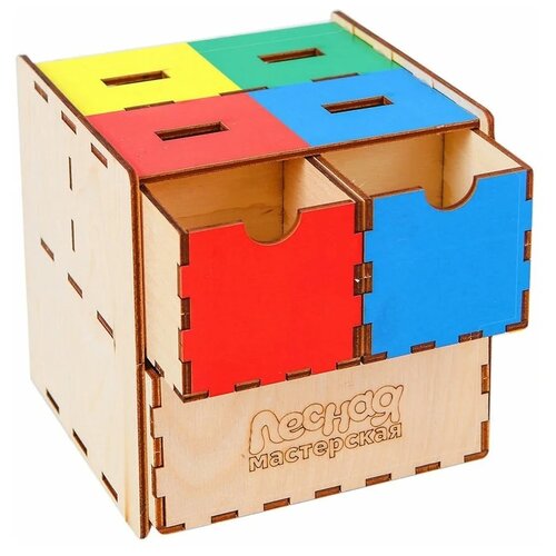 Развивающая игрушка Лесная мастерская Умный куб, 3740007, бежевый развивающая игрушка из дерева умный паровозик лесная мастерская 7995233
