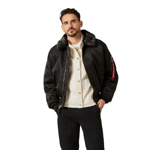 фото  бомбер alpha industries b-15 flight jacket, силуэт прямой, размер xxl, черный