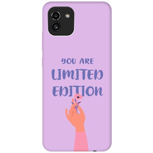 Силиконовый чехол на Samsung Galaxy A03, Самсунг А03 Silky Touch Premium с принтом Limited Edition сиреневый силиконовый чехол на samsung galaxy a03 самсунг а03 silky touch premium с принтом dogs pattern сиреневый