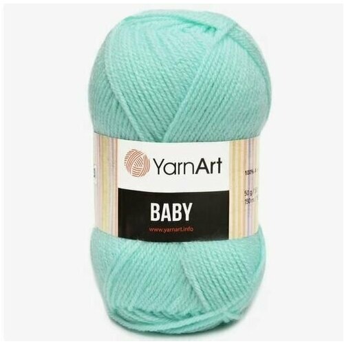 Пряжа для вязания YARNART BABY 50 гр/150 м 100% акрил 856 мята рамочка двойная прозрачная с отпечатком краской baby art baby style белая