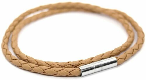 Handinsilver ( Посеребриручку ) Браслет плетеный кожаный с магнитной застежкой в два оборота длиной 44см