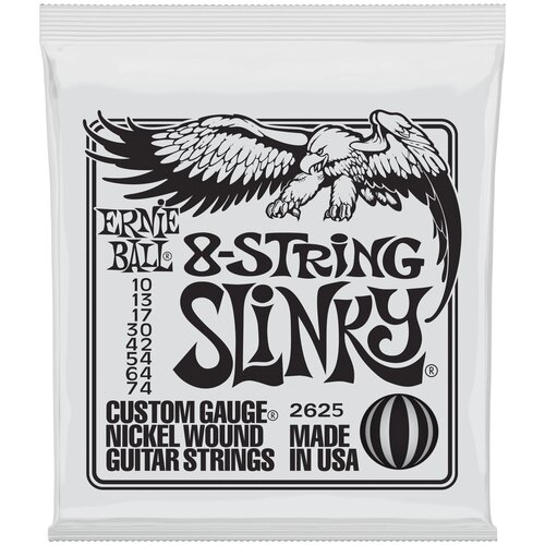 ernie ball 2236 струны для 12ти струнной электрогитары Струны для 8-струнной электрогитары Ernie Ball 2625 10-74, сталь никелированная