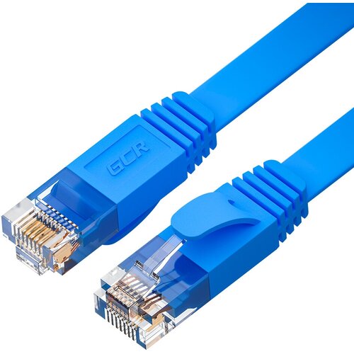 GCR Патч-корд PROF плоский прямой 0.3m, UTP медь кат.6, синий, 30 AWG, ethernet high speed 10 Гбит/с, RJ45, T568B, GCR-53086 Greenconnect RJ45(m) - RJ45(m) Cat.6 UTP 0.3м синий (GCR-53086)