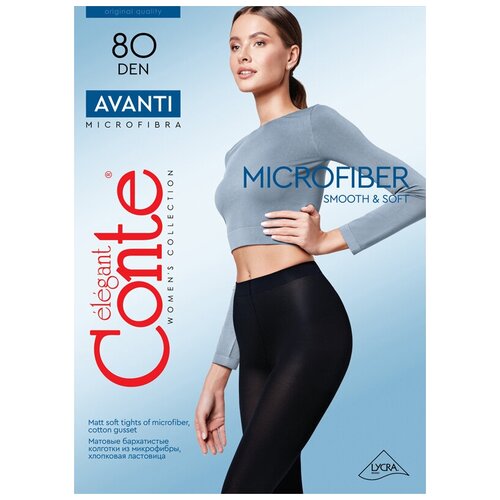 Колготки теплые Conte Avanti 80 XL, размер V, mocco (кофе)