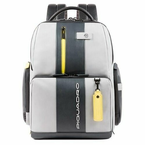 Рюкзак  планшет PIQUADRO Urban CA4550\GRGR, натуральная кожа, отделение для ноутбука, антивор, вмещает А4, внутренний карман, желтый