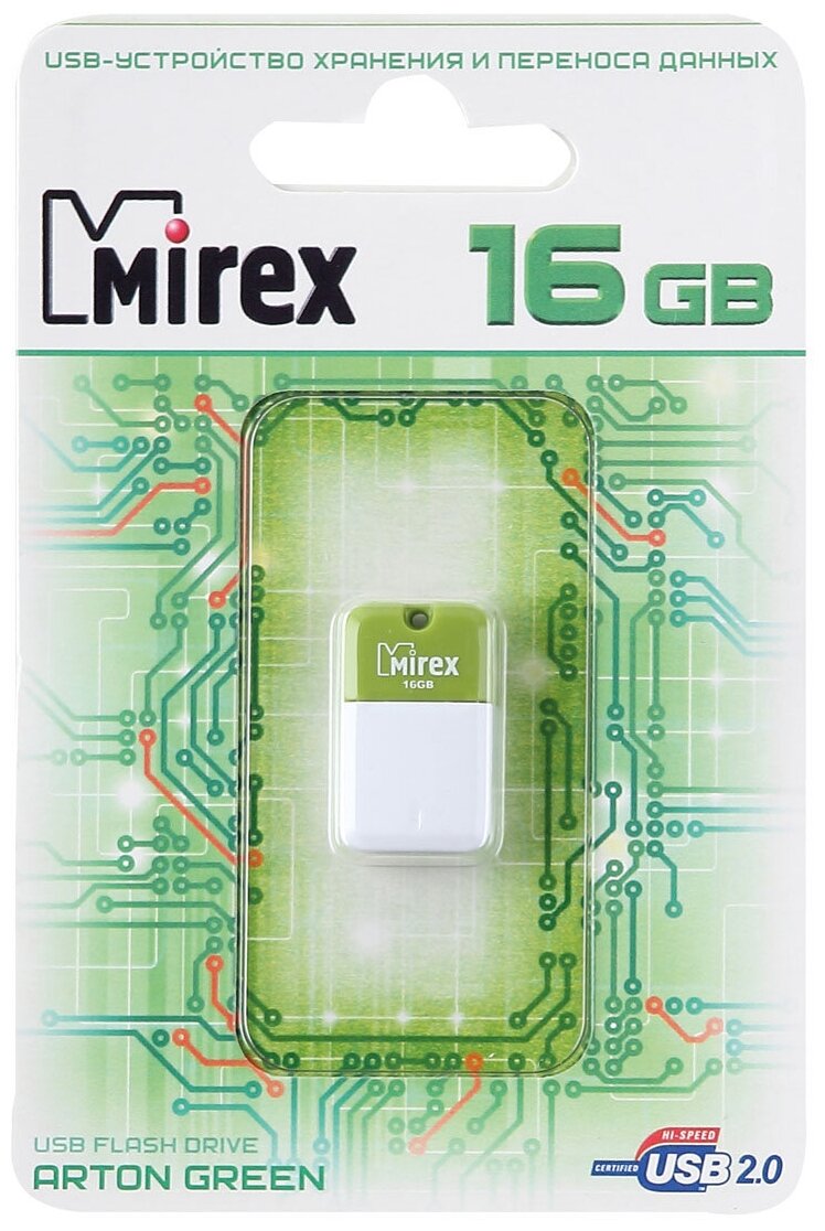 Флеш накопитель 32GB Mirex Arton, USB 2.0, Зеленый - фото №15