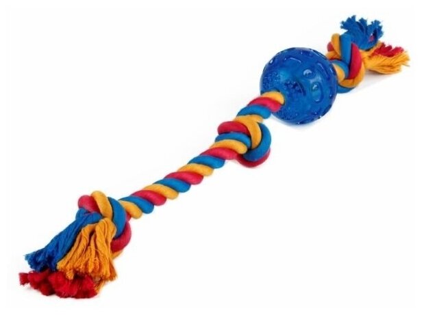 HOMEPET Игрушка для собак мяч на канате Dental 5 см х 30 см - фотография № 2