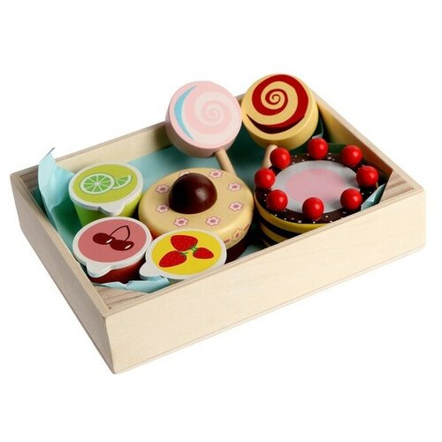 Набор игрушечных продуктов КНР Игровой ящик с продуктами Сладости 17х12,5х3,5 см