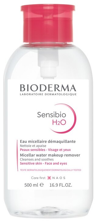 Bioderma мицеллярная вода Sensibio H2O (флакон-помпа), 500 мл, 500 г