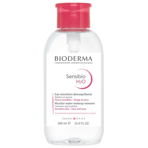 Вода мицеллярная для нормальной и чувствительной кожи лица Н2О Sensibio Bioderma/Биодерма помпа 500мл