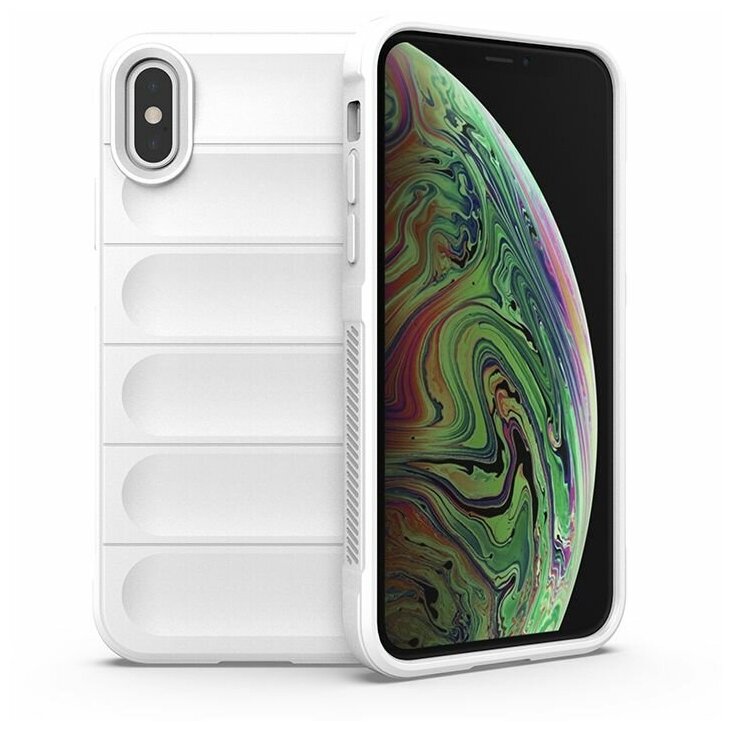 Противоударный чехол Flexible Case для iPhone X / XS белый