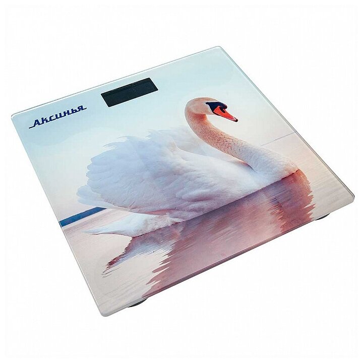 Весы напольные электронные аксинья КС-6010 "Белый лебедь": 180 кг, 26*26см