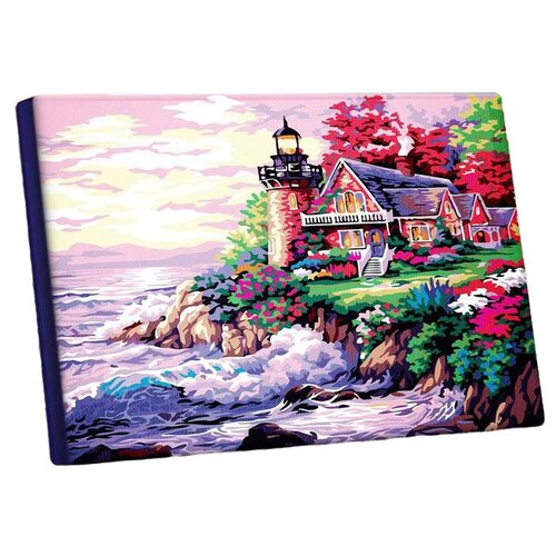 фото Школа талантов картина по номерам на холсте 40×50 см «домик с маяком у моря»