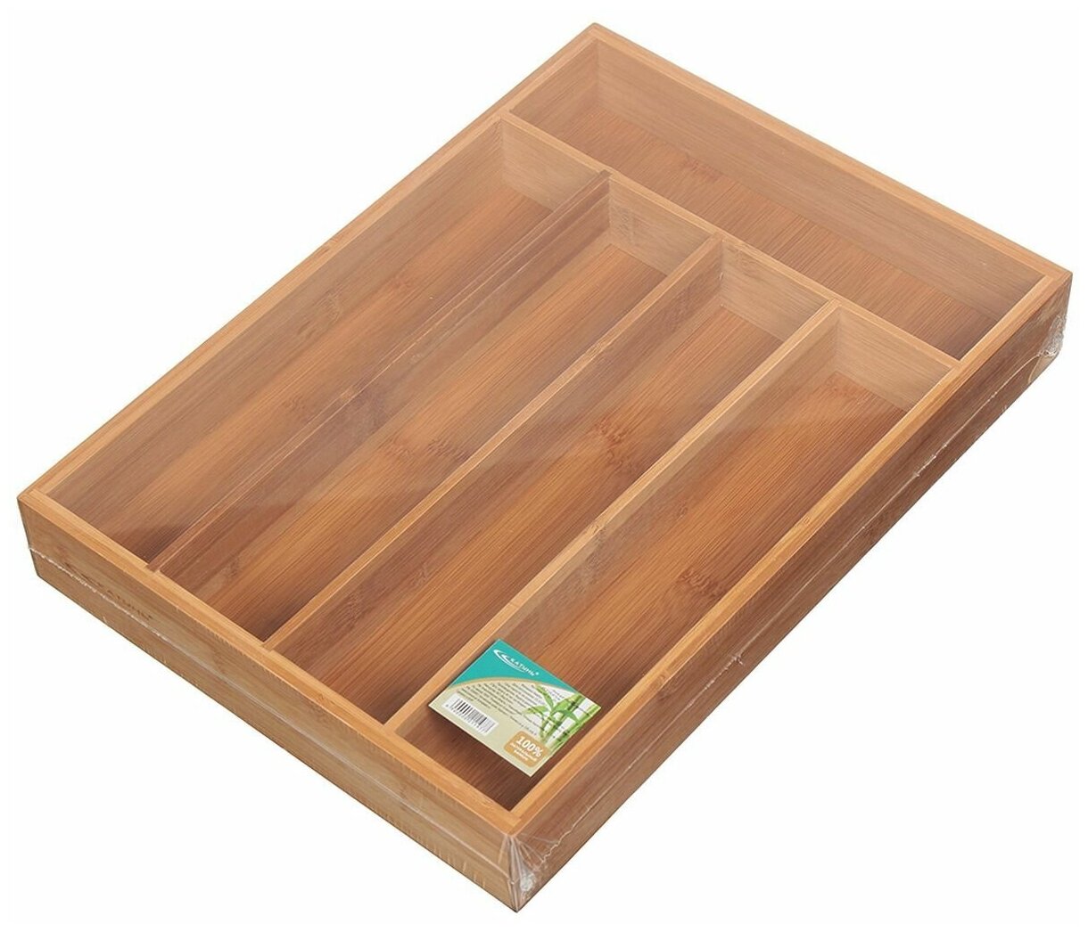 фото Подставка для столовых приборов, 35,5×25,4×5 см, бамбук