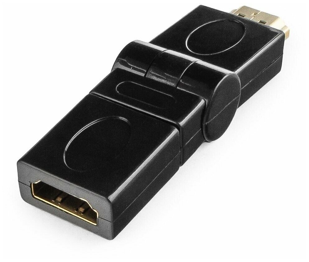 Переходник HDMI-HDMI A-HDMI-FFL2 19F/19M вращающийся на 180 град золотые разъемы