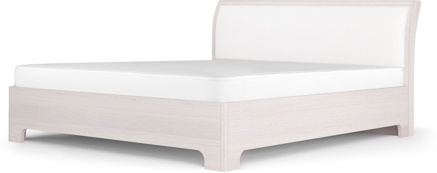 Односпальная кровать 120х200 с мягкой спинкой и основанием белая Парма Нео Кураж