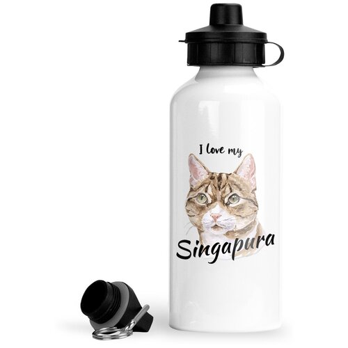 фото Спортивная бутылка кошки сингапурская i love my singapura luzimuzi