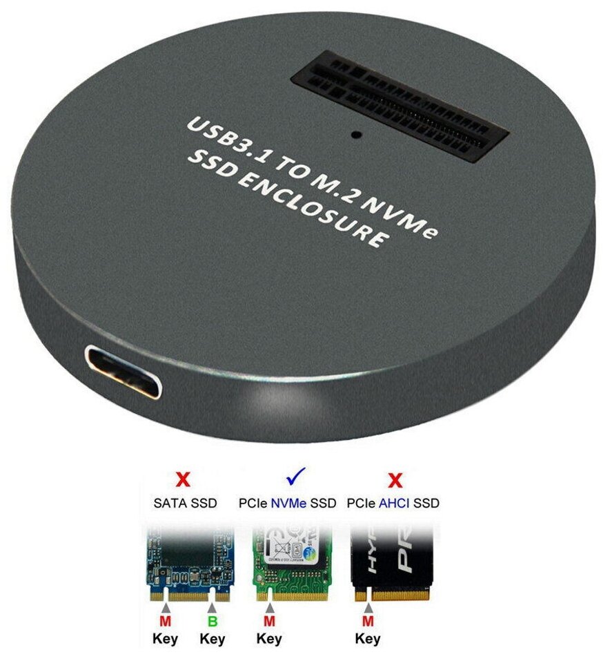 Адаптер для SSD M.2 NVMe USB 3.2 Gen 2 PCIe Gen 3x2 (JMS583) 10Gb/s, UASP, TRIM | ORIENT UHD-524