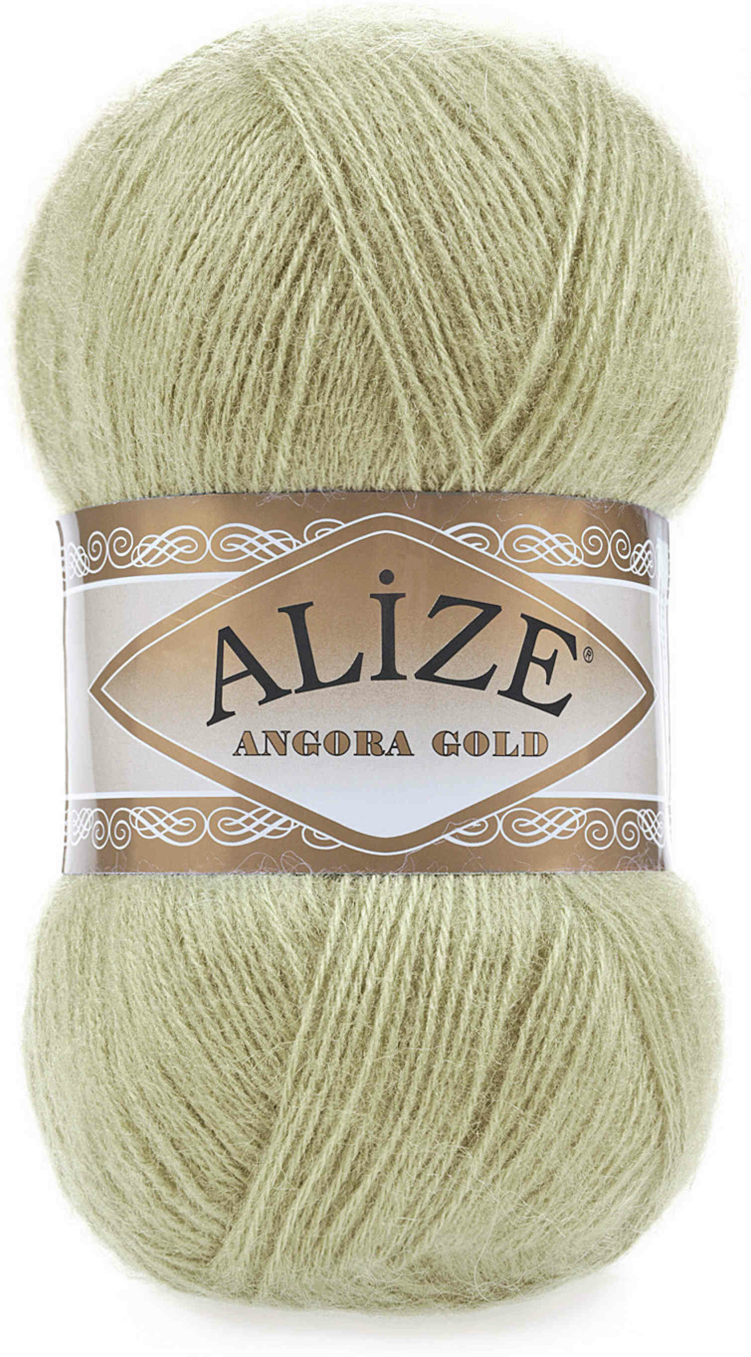 ALIZE Пряжа "Angora Gold" 20% шерсть, 80% акрил 550м/100гр (267 паст.зел)