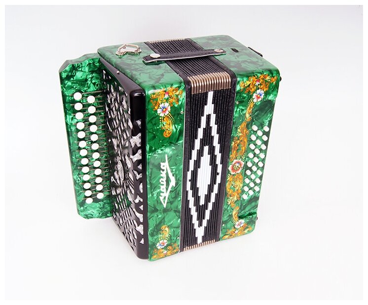S6XL-A-GR Гармонь "Чайка 204" 25х25-II, зеленая, Шуйская гармонь