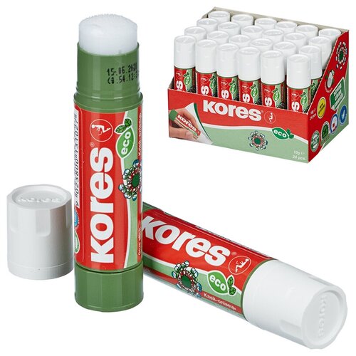 Kores Клей-карандаш Kores Glue-Eco, 10г, прозрачный, 24 шт.