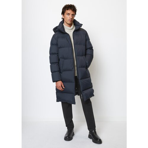  куртка Marc O'Polo, демисезон/зима, силуэт прямой, капюшон, размер L, синий