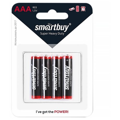 Smart Buy Батарейка SmartBuy AAA (R03) солевая, BC4, 40 шт.