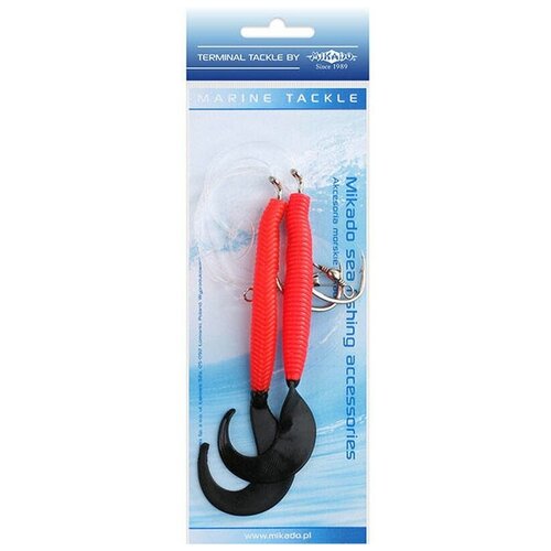 морская оснастка mikado pilk d twist rig 7 5см крючок 6 0 2шт red black 1 арт ls a075 7 5 04 Морская оснастка Mikado PILK D-TWIST RIG 14см, крючок № 8/0 (2шт.) RED/BLACK