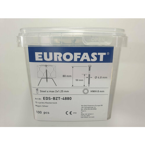 Саморез для сэндвич панелей SW8 4.8x80 (100 pcs) EUROFAST, Германия