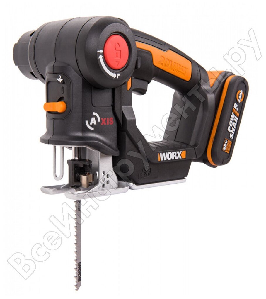 WORX Лобзик аккумуляторный-сабельная пила 20В 1х2 Ач кейс WX550