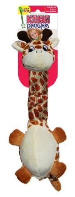 Игрушка для собак KONG Danglers Жираф с шуршащей шеей (RD12E), белый/бежевый - фотография № 8
