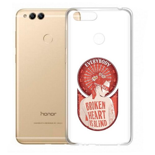Чехол задняя-панель-накладка-бампер MyPads девушка разбитое сердце для Huawei Honor 7X противоударный