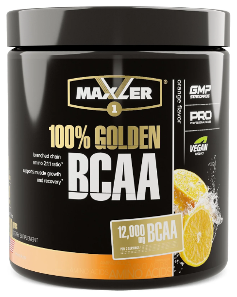 Аминокислоты BCAA (БЦАА) Maxler 100% Golden BCAA (210 г) Апельсин