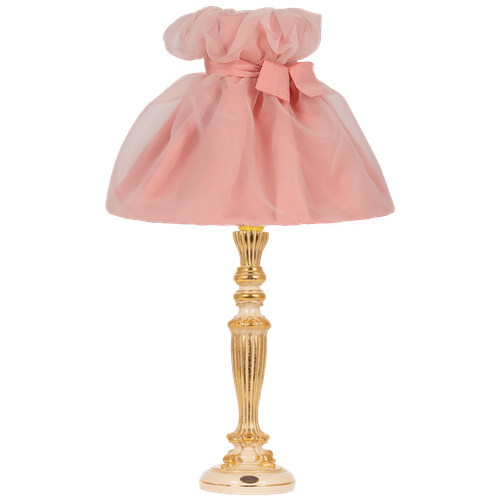 Настольная лампа Bogacho Богемия кремовая с розовым абажуром