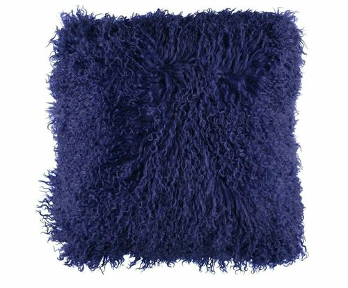 Подушка Natures Collection Tibetan Navy Blue мех тибетской козы 40x40, длина 10-15 см