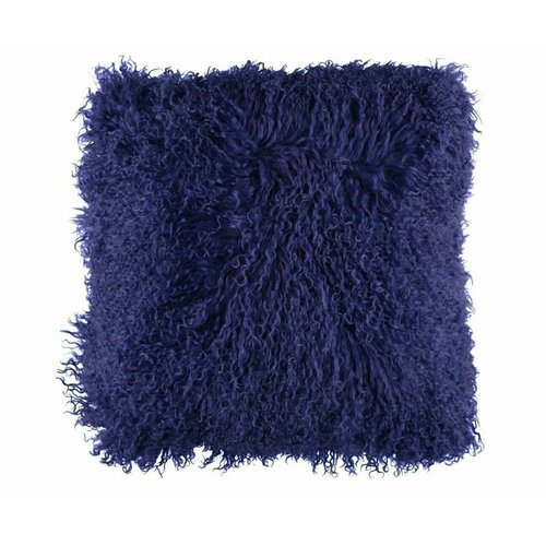 Подушка Natures Collection Tibetan Navy Blue мех тибетской козы 40x40, длина 10-15 см