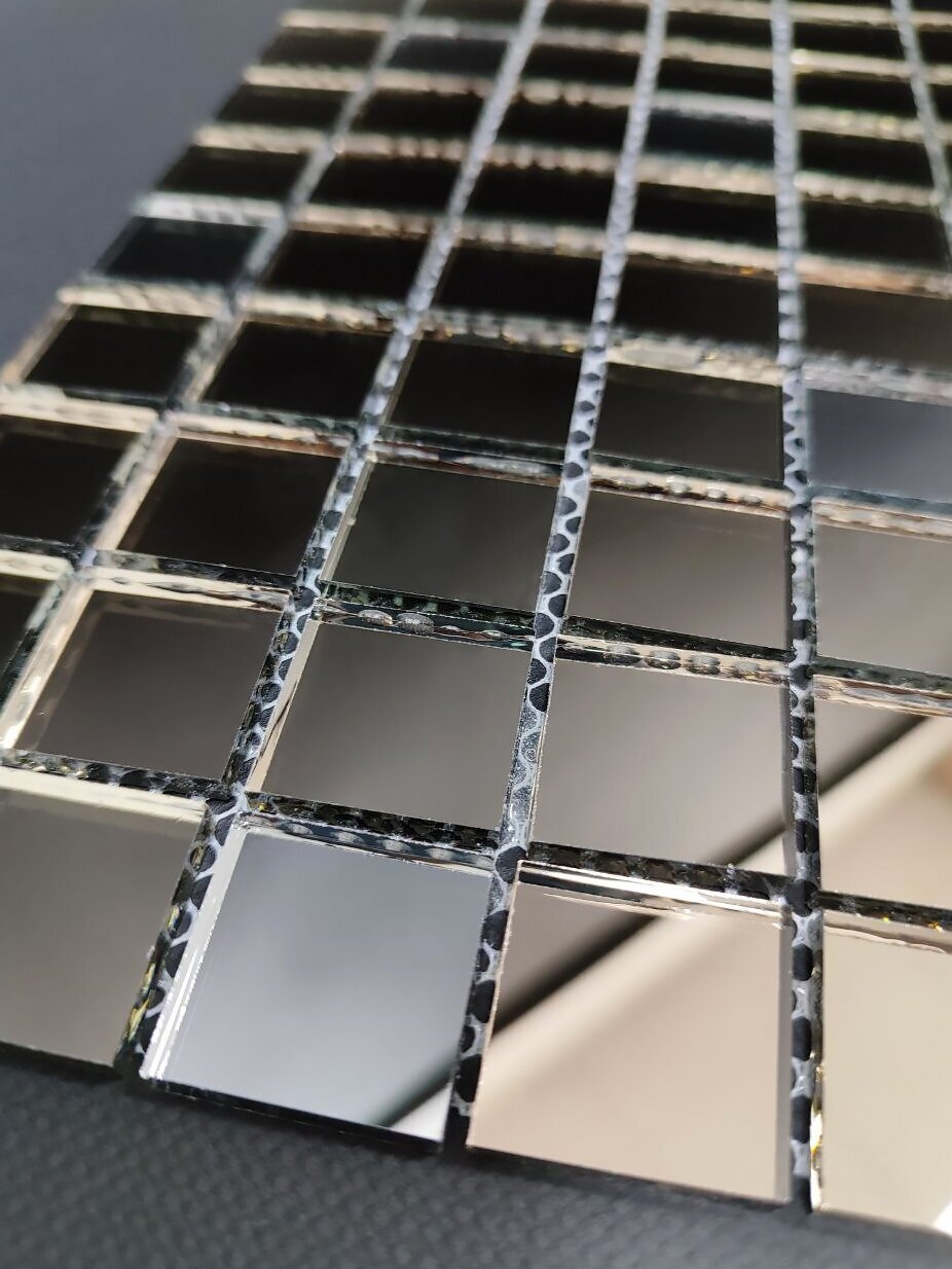 Зеркальная мозаика на сетке 300х300 мм, бронза 90%, графит 10% (8 листов) - фотография № 9