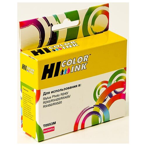 Картридж Hi-Black (HB-T0553) для Epson Stylus Photo R240/RX420/RX520, M cartridge ink cactus cs ept0554 yellow 16ml for epson stylus rx520 stylus photo r240