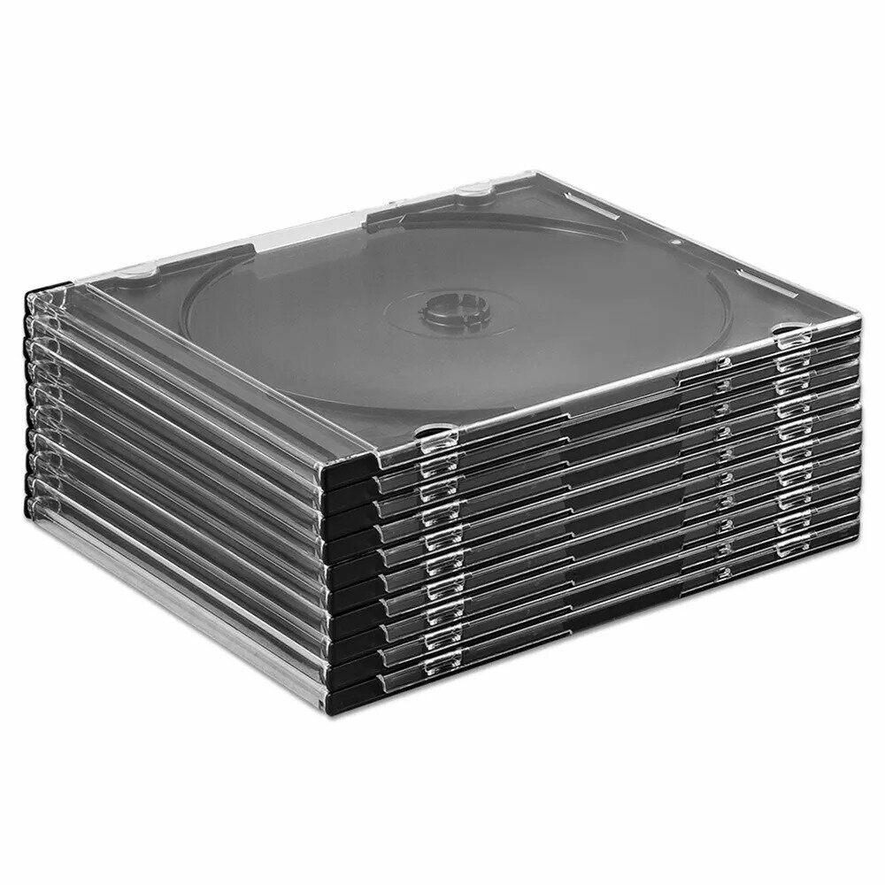 Бокс для CD диска Slim 5 мм, черный, 10 штук CD Slim Box на 1 компакт диск