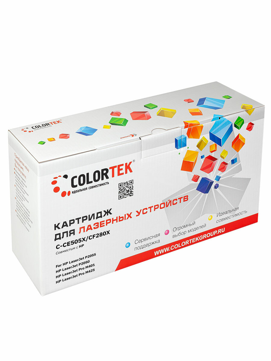 Картридж лазерный Colortek CT-CE505X/CF280X для принтеров HP и Canon