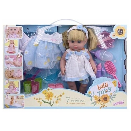 Игр. наб. Мой малыш, в компл. кукла 33см озвуч., пьет, писает, предм. 24шт., эл. пит. AG13х3шт. вх. в компл., кор.