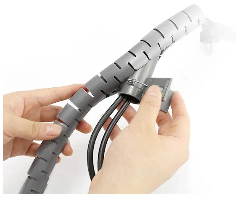 Кабельный органайзер RIPO Пластиковый спиральный рукав для кабеля диаметр 15 мм 2 метра и инструмент ST-15 003-700042