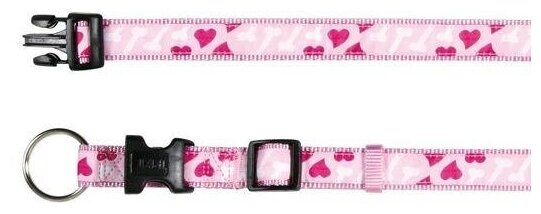 Trixie Ошейник  Сердце, 30 - 45 см, 15 мм, нейлон, розовый, 0,034 кг