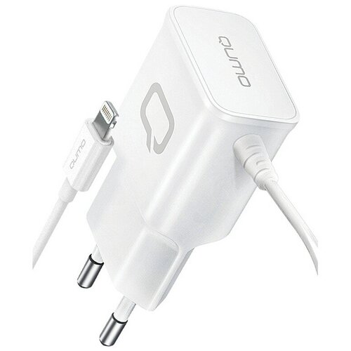 Зарядное устройство сетевое Qumo Energy (Charger 0026) Lightning 8 Pin, 2.1A, белый 30550 сетевое зарядное устройство ldnio dl ac50 lightning 5 вт белый