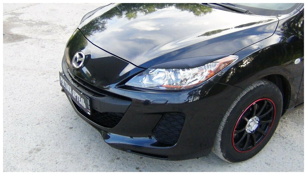 Накладки на передние фары (реснички) Mazda 3 седан 2010-2013
