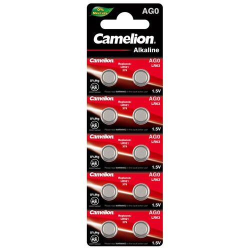 Батарейка для часов Camelion G0 BL-10 Mercury Free AG0-BP10 0%Hg 379A/LR521 12808 15905336